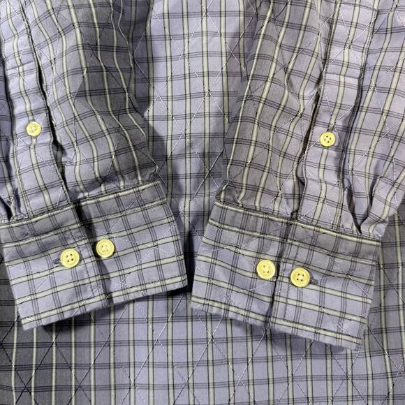 Tommy Bahama Men's M Silk Blend Shirt Purple Blue Ombre Check Long Sleeve - Picture 3 of 7